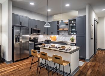 Aura Thirty2 New Apartments in Austin, Texas Model Kitchen with Island